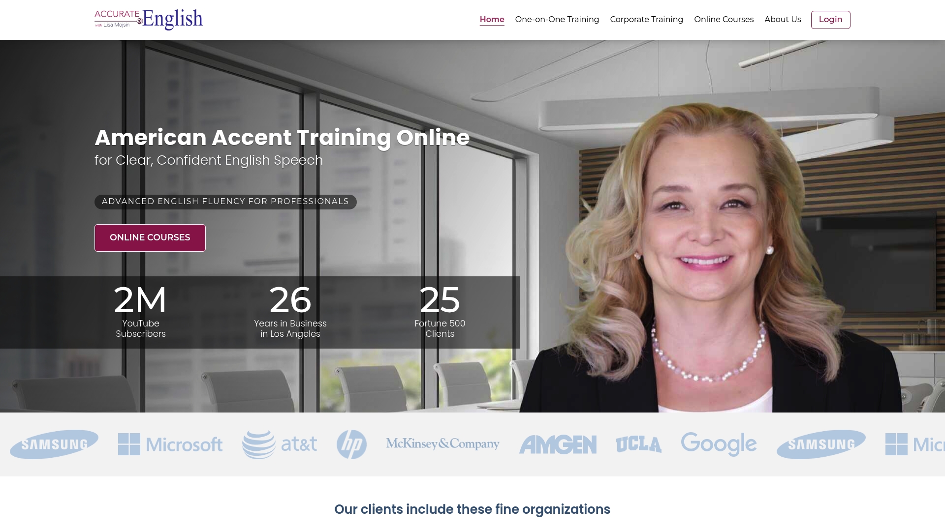 Accurate English pronunciation coaching website preview