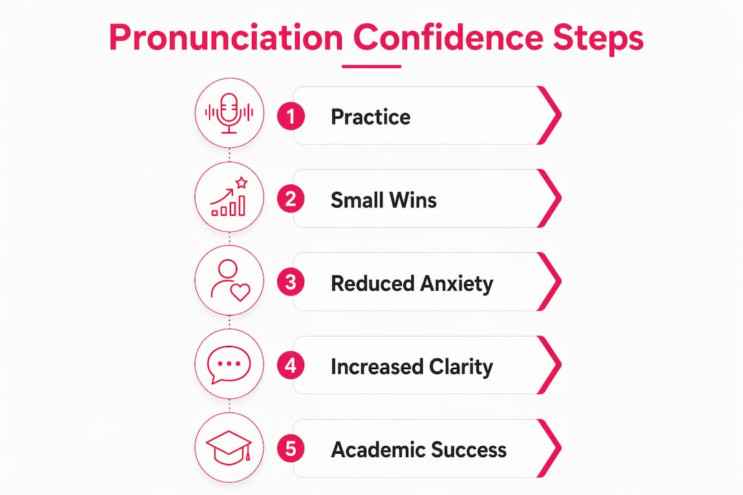 Infographic showing steps to pronunciation confidence