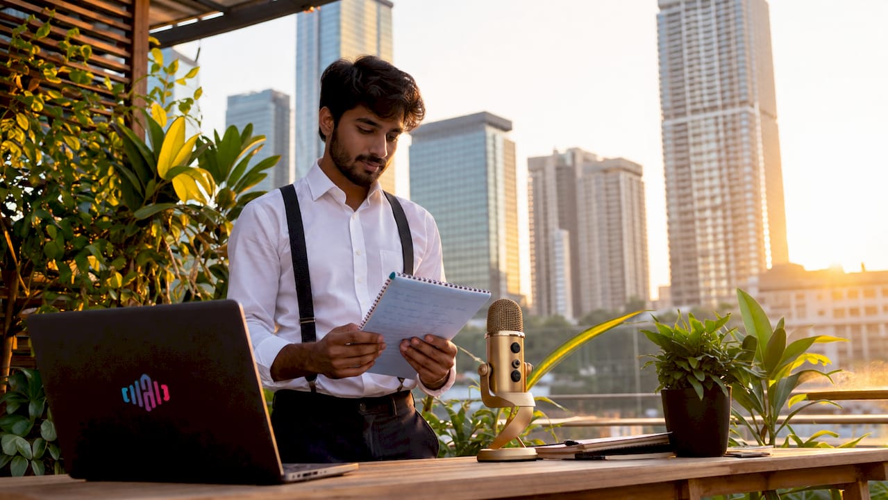 Indian professional practicing American English online