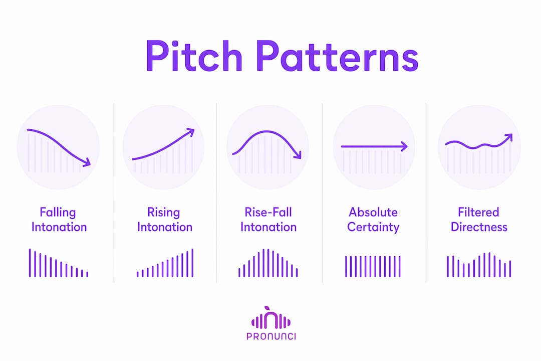 Infographic of pitch and intonation patterns