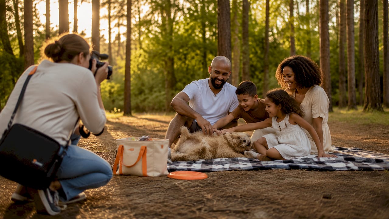 Family enjoying candid photography session outdoors