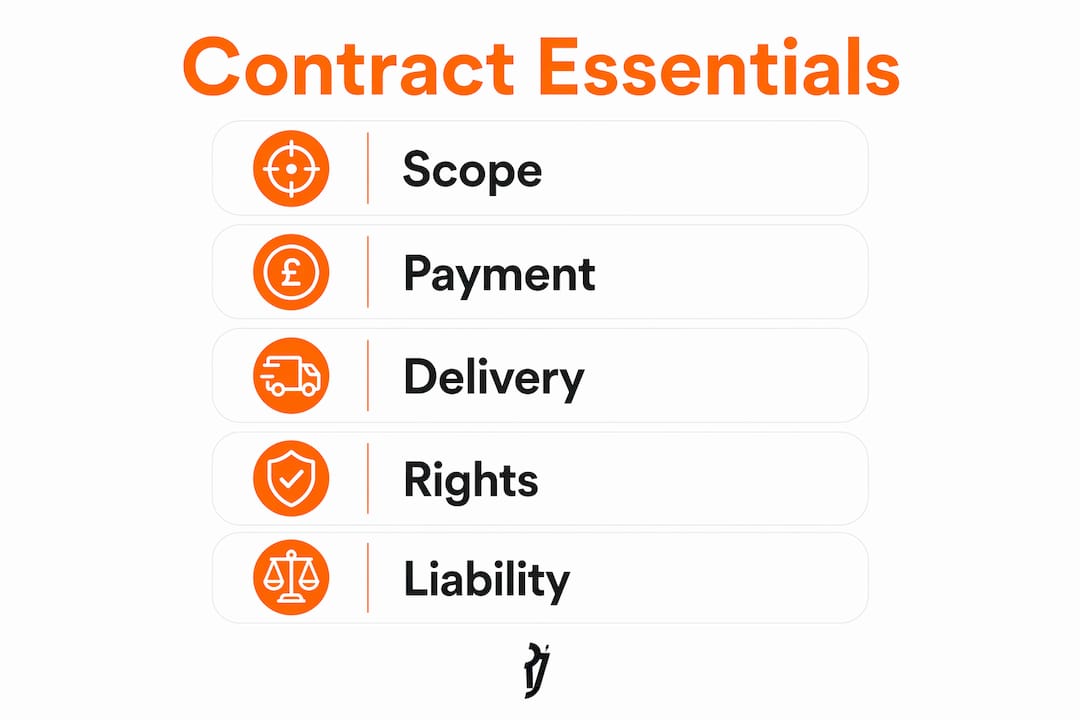 Infographic showing photography contract key points