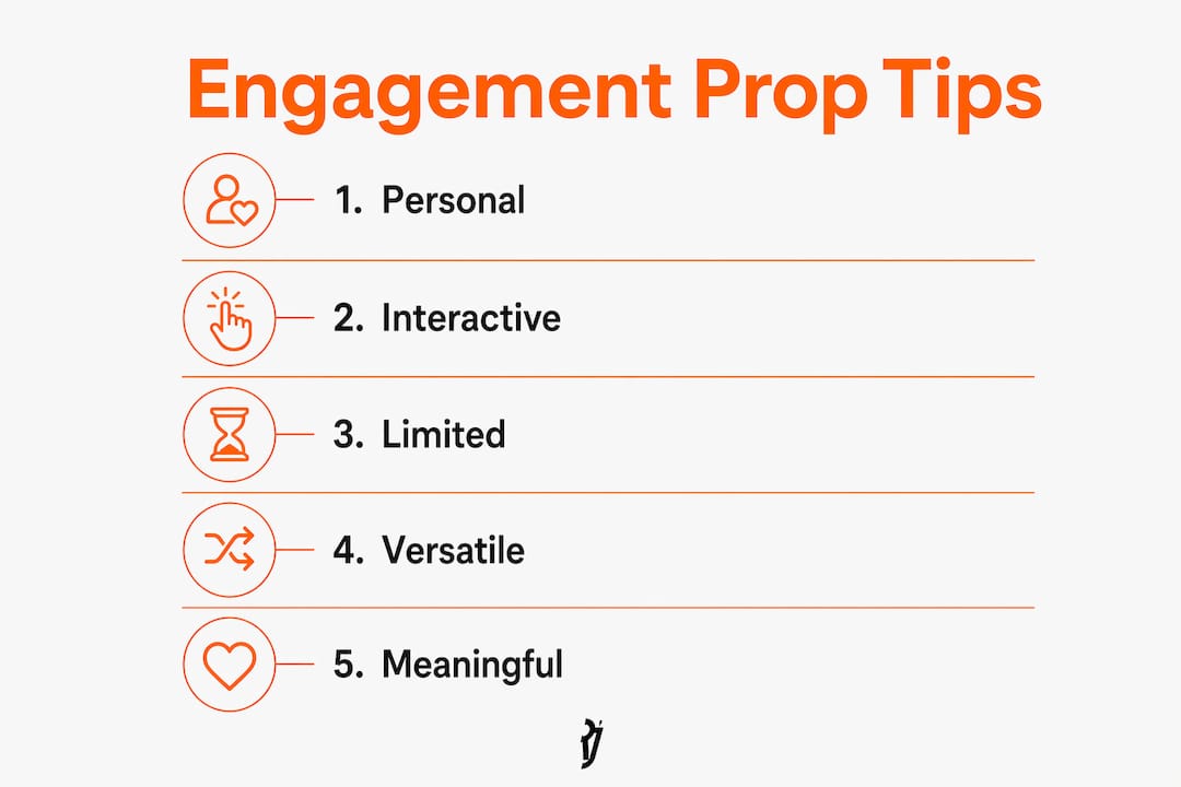 Infographic showing key engagement prop tips