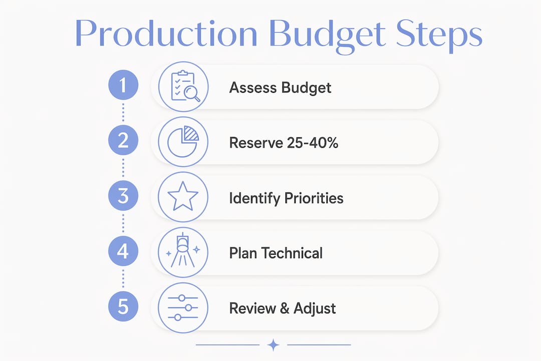 Infographic showing budgeting steps for event production