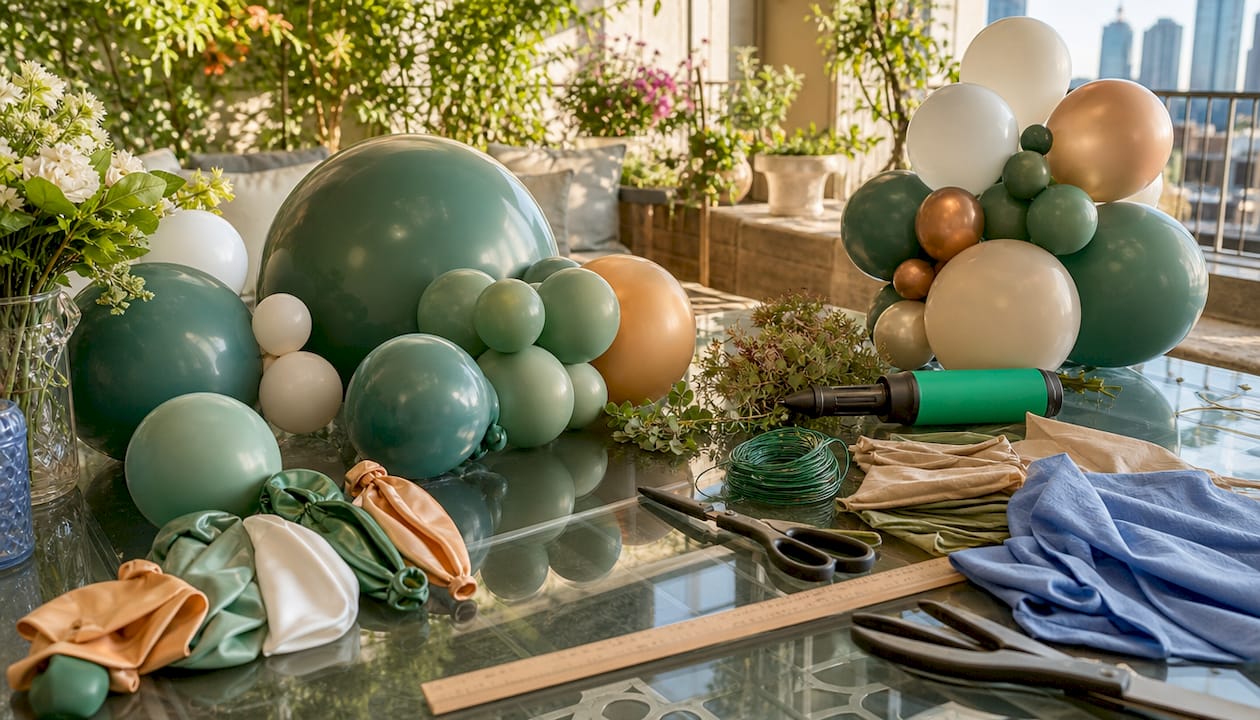 Organic Balloon Arch Planning: A Step-by-Step Event Guide Materials and tools for balloon arch assembly
