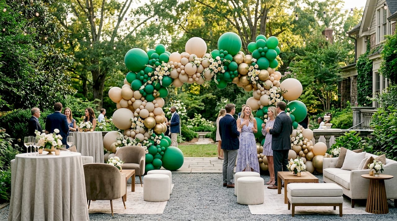 Ballooning over Atlanta: Your 2026 Adventure Guide Close-up of luxury balloon décor with flowers Atlanta