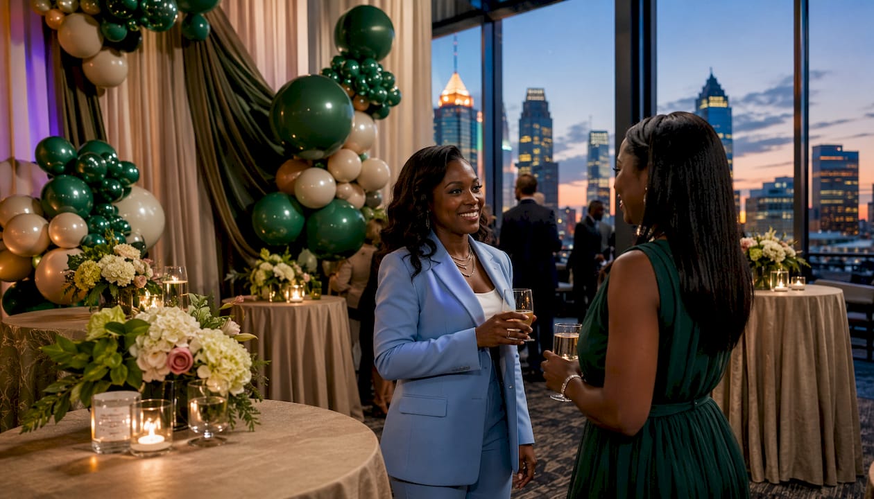Sandy Springs, Georgia: Your Complete 2026 City Guide Corporate gala with luxury balloon decor indoors