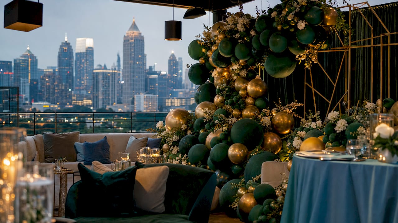 Anniversary Party Decoration Concepts That Wow in 2026 Luxury balloon decor in Atlanta event ballroom