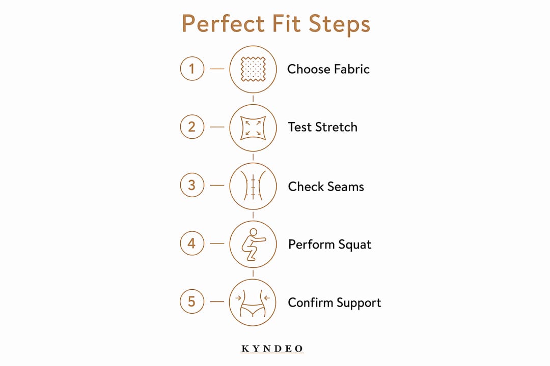 Infographic illustrating steps for perfect apparel fit