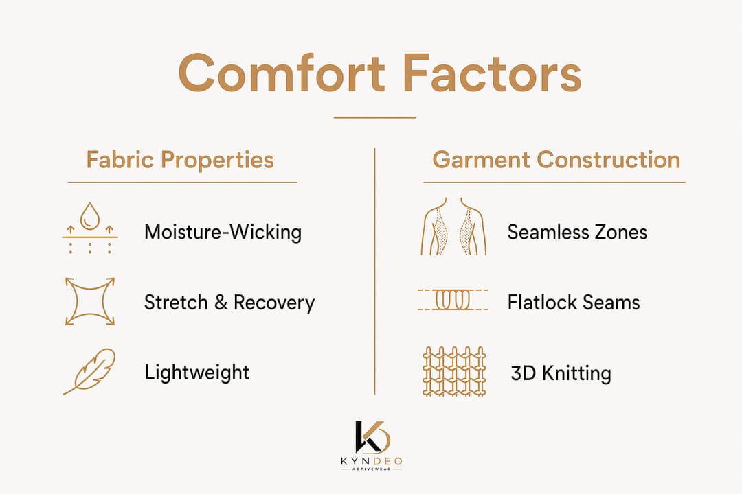 Infographic contrasting fabric properties and garment construction