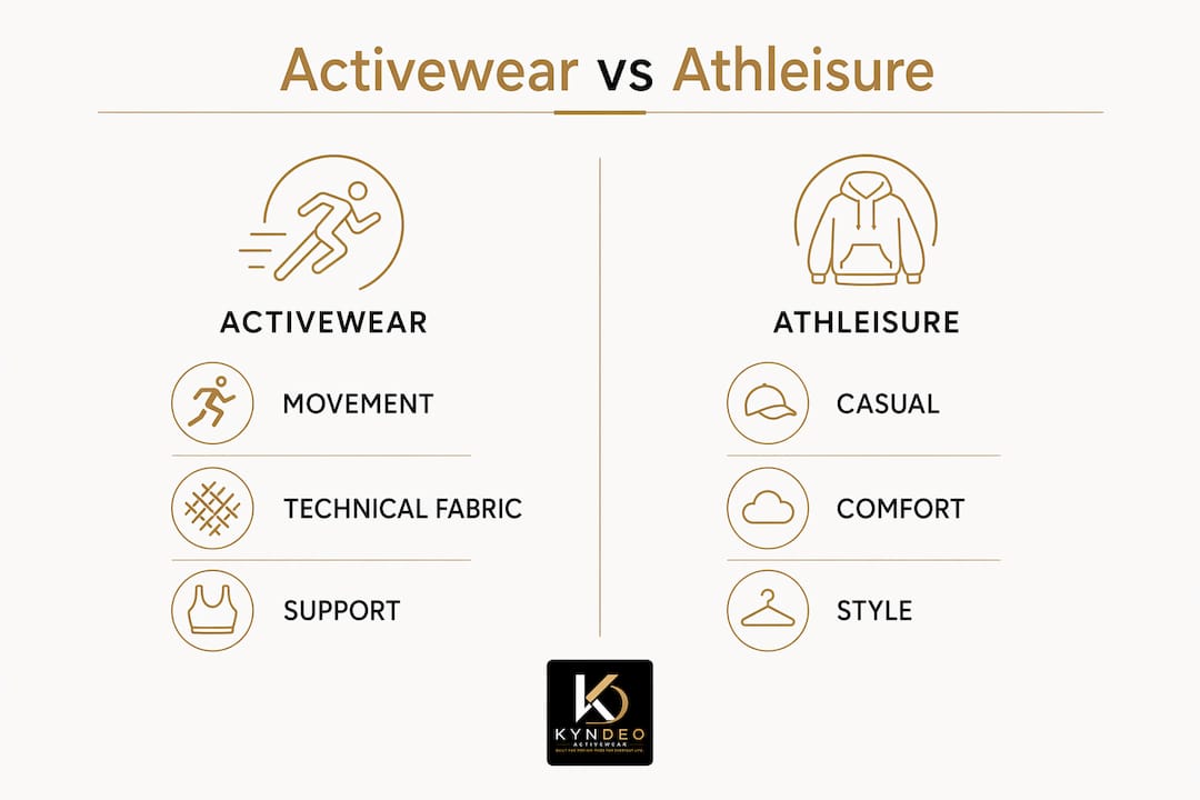 Infographic comparing activewear and athleisure