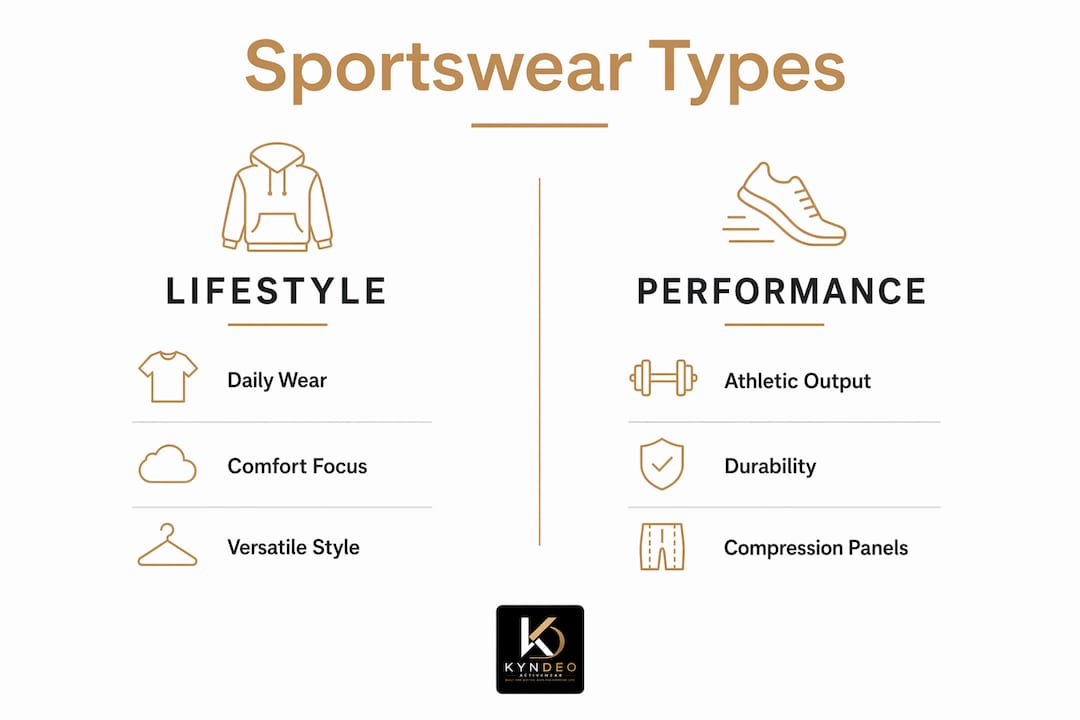 Infographic comparing lifestyle and performance sportswear features