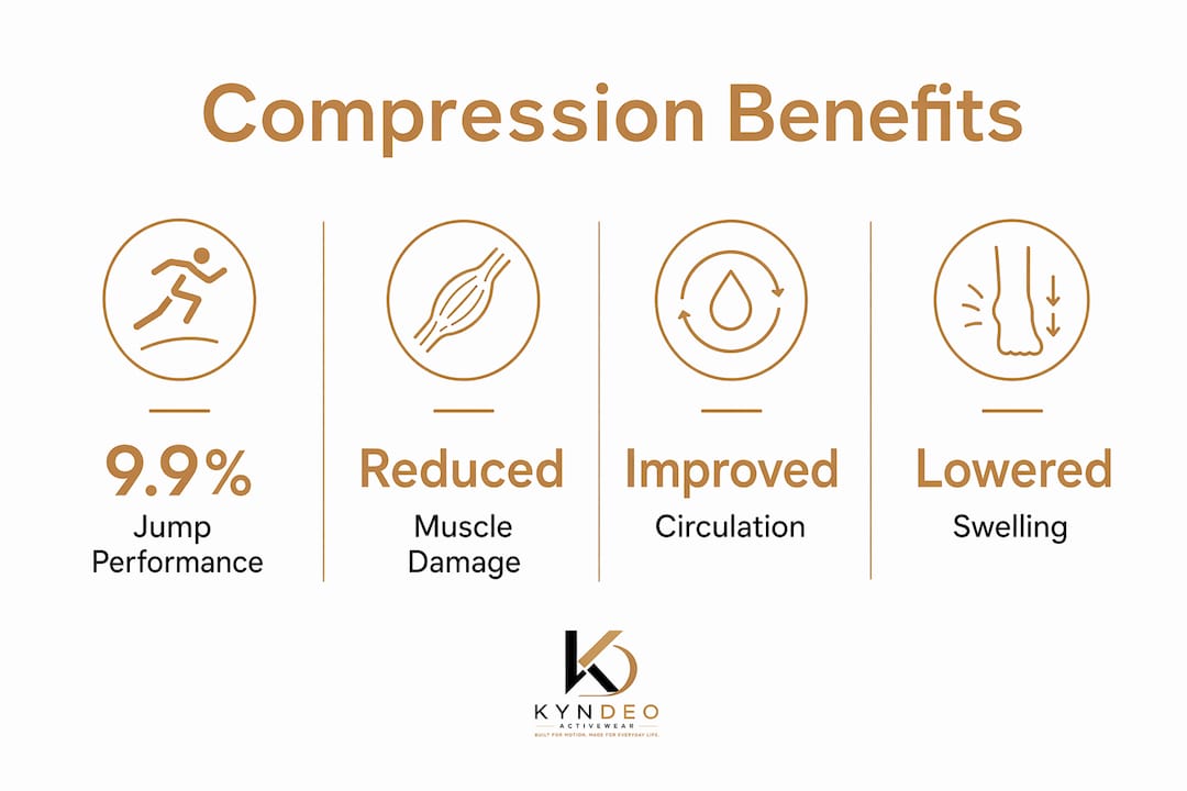 Infographic showing key benefits of compression wear