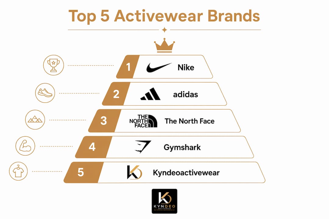 Infographic ranking top men's activewear brands