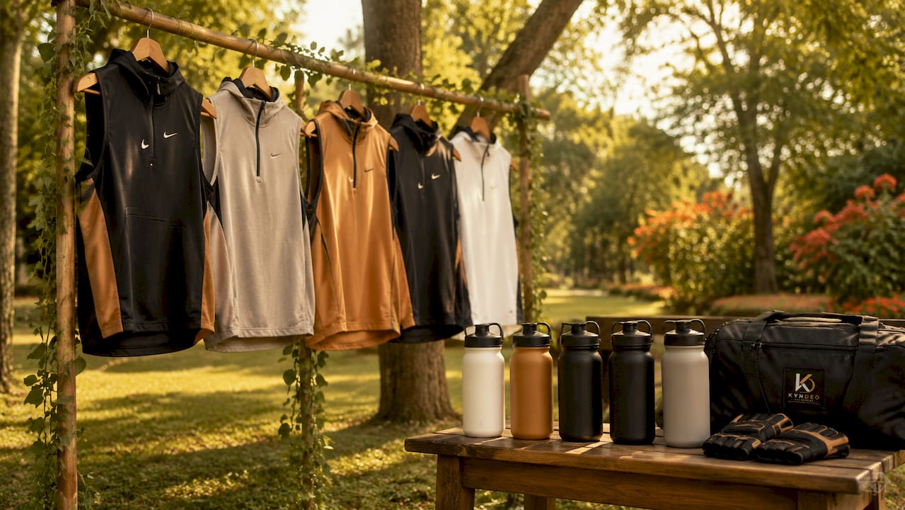 Nike sleeveless hoodie display in sportswear store