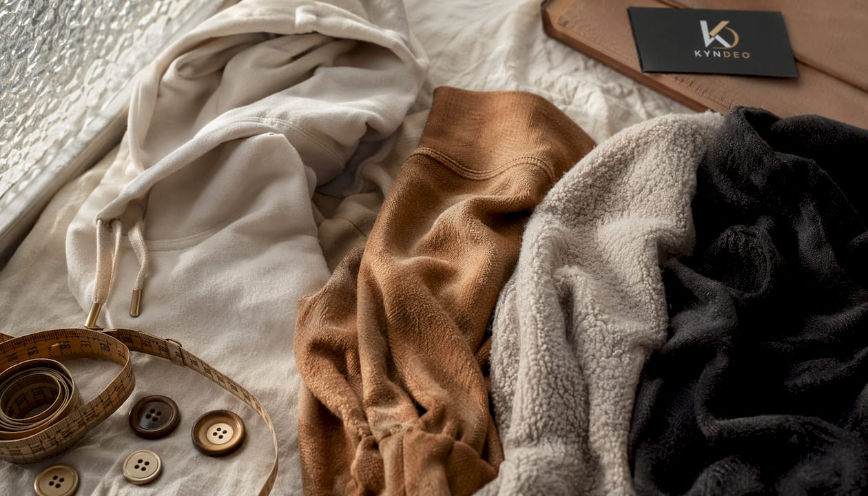 Close-up of premium hoodie fabric textures