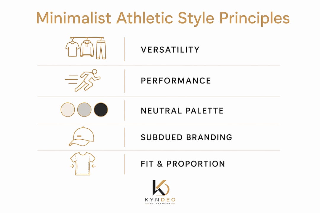 Infographic illustrating five principles of minimalist athletic style