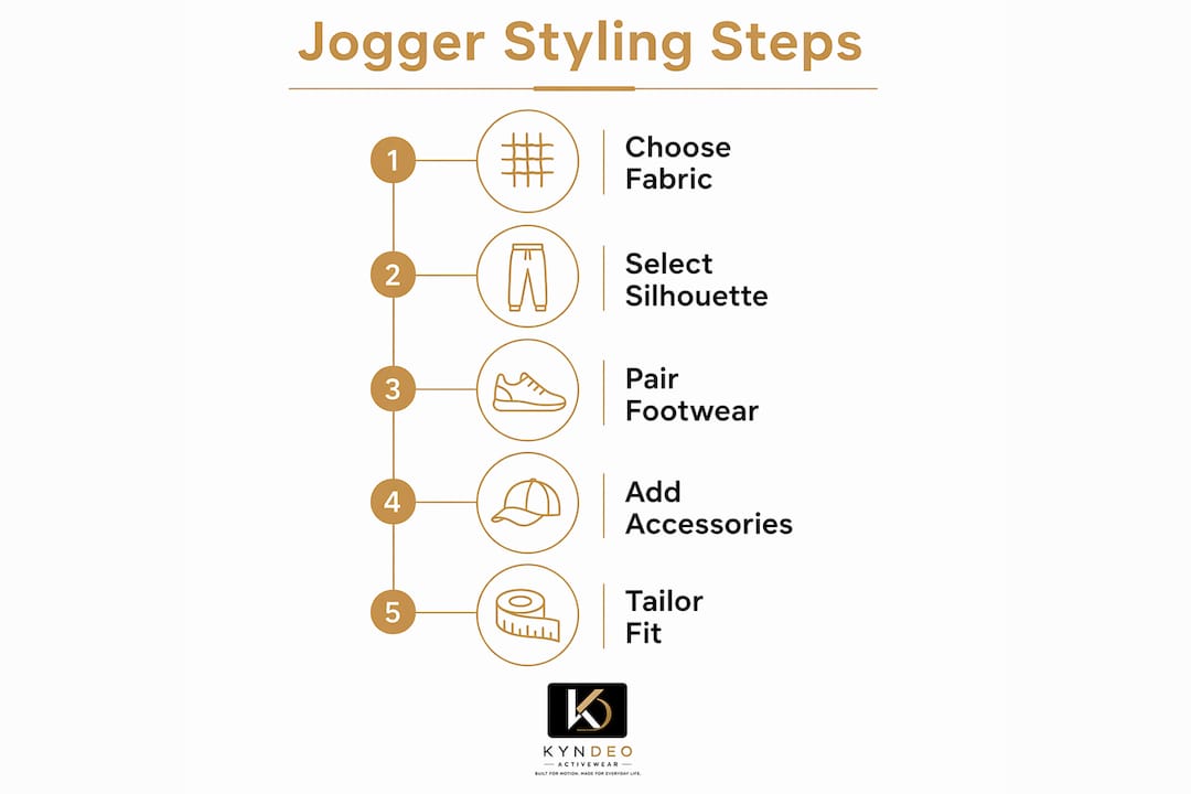 Infographic illustrating jogger styling steps