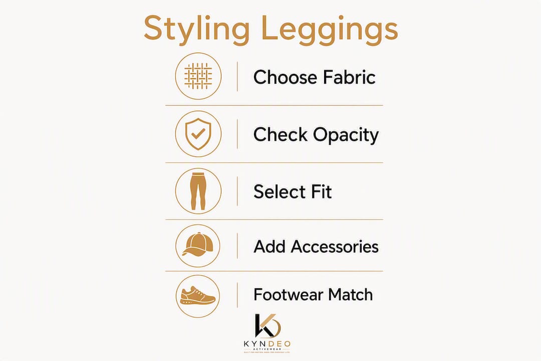 Infographic showing leggings styling guide steps