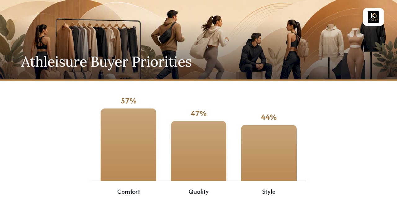 Comparison of key factors in 2026 athleisure buying decisions