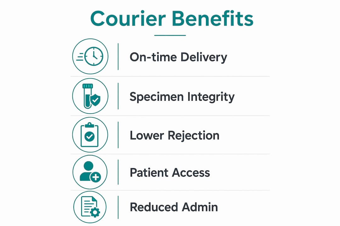 Infographic showing courier service benefits