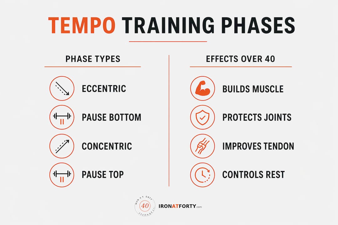 Infographic comparing tempo training phases and effects