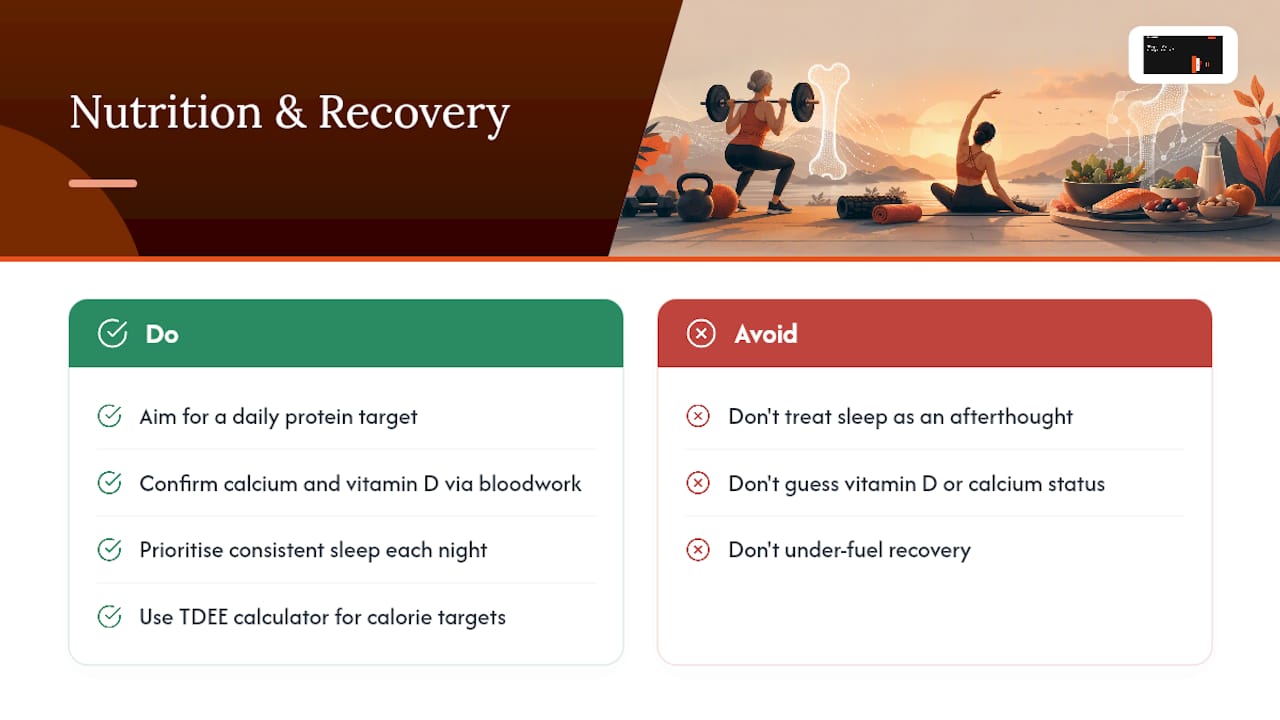Training Smarter After 40: Nutrition and Recovery Notes — overview diagram