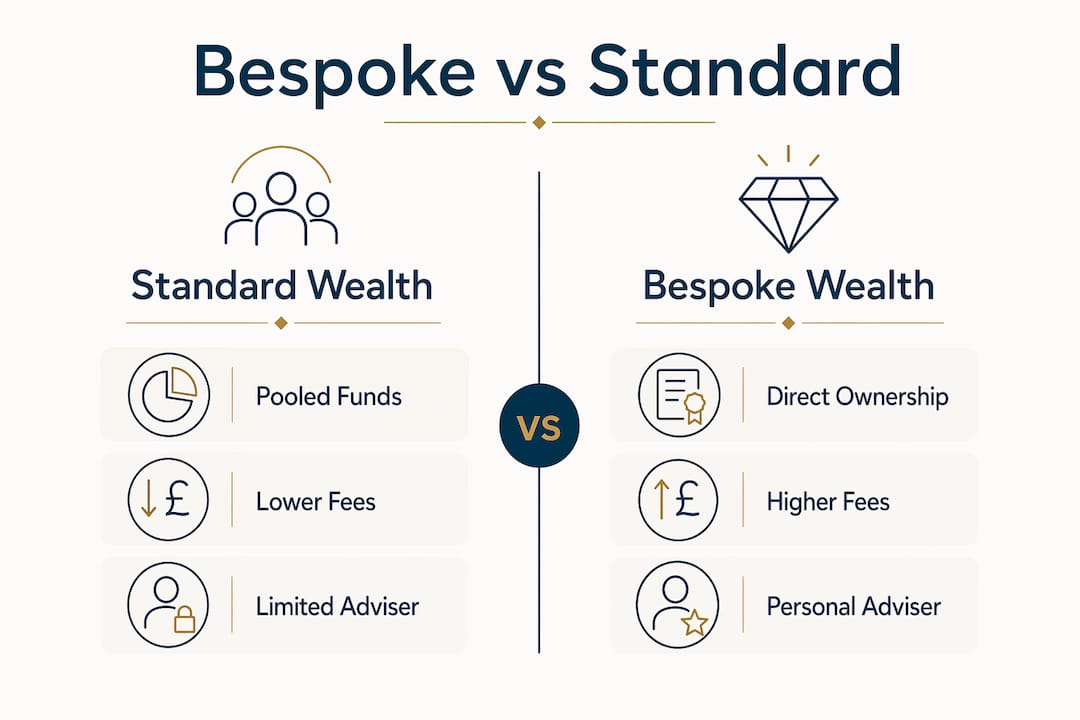 Infographic comparing bespoke and standard wealth management