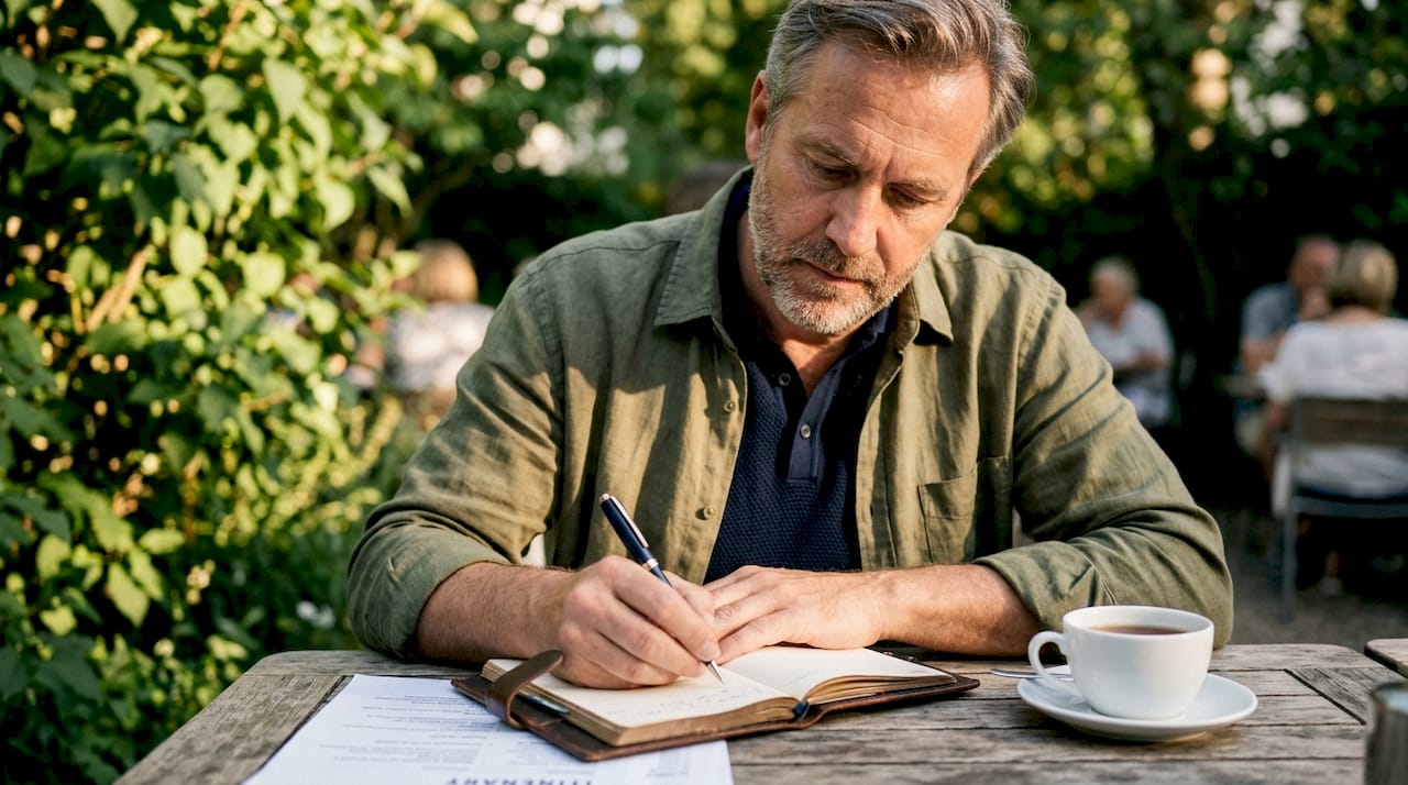 Man taking notes during discovery phase meeting