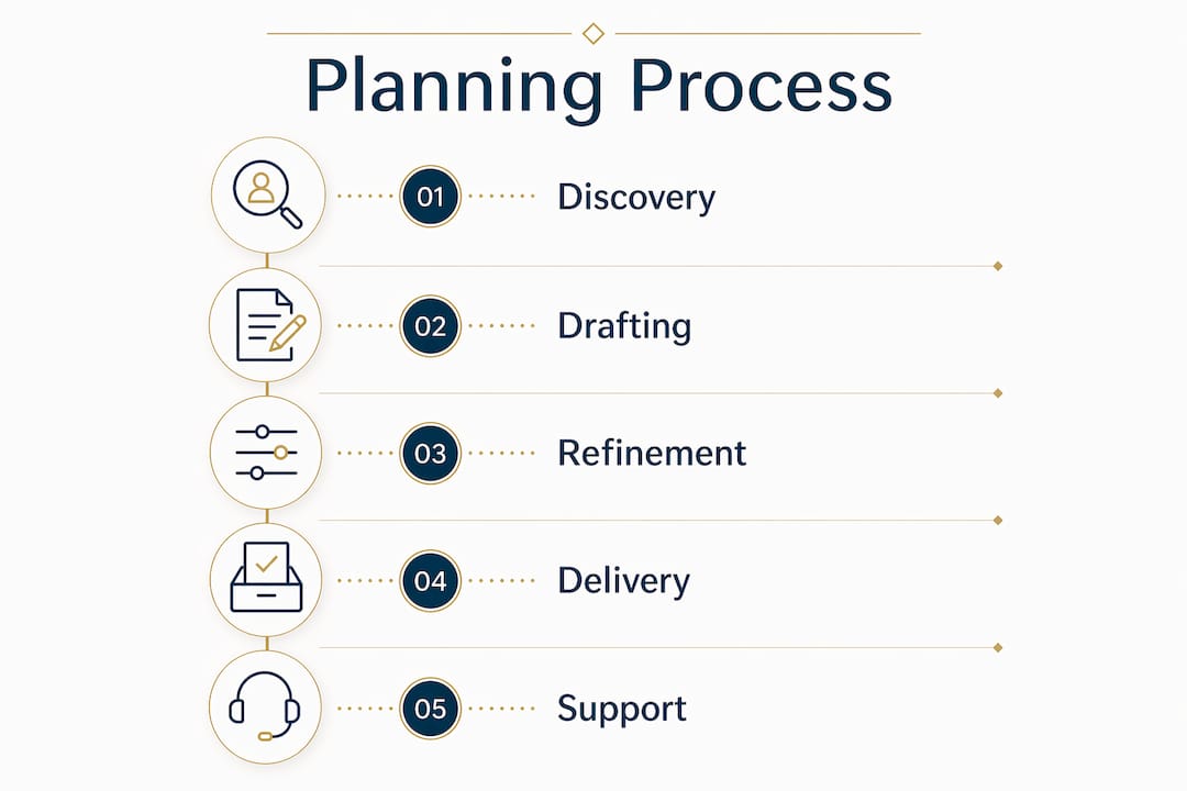 Infographic illustrating bespoke travel planning steps