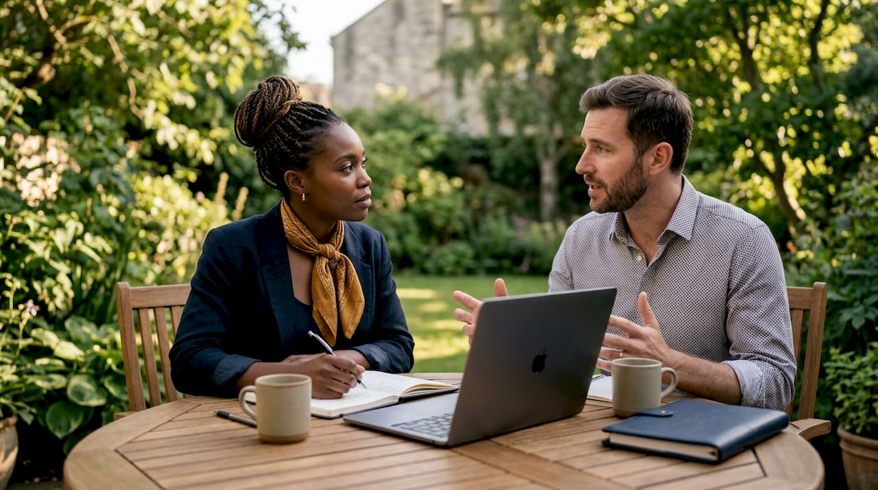 Two advisors discussing offshore financial planning