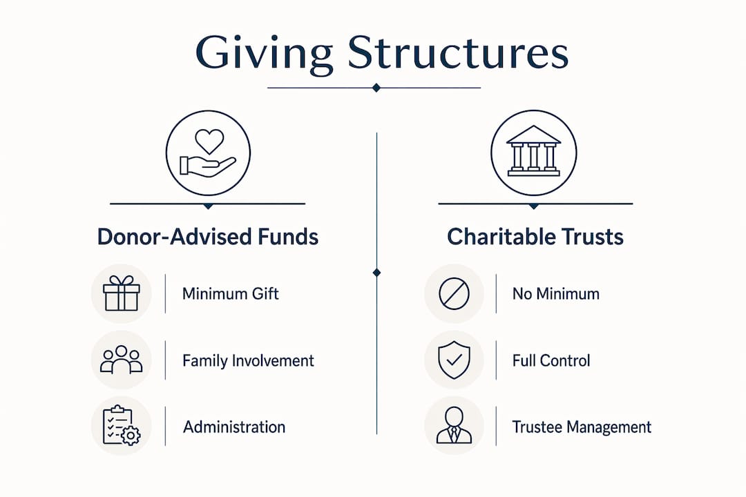 Infographic comparing giving structures