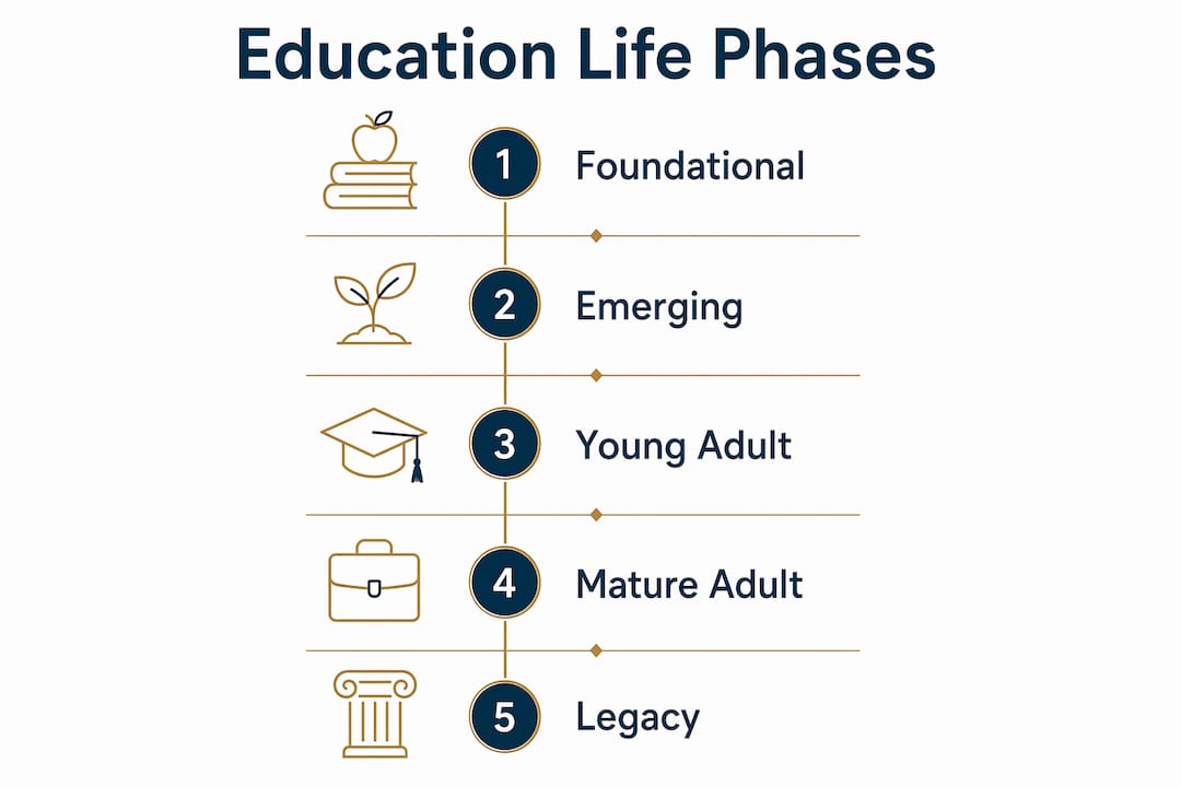 Infographic showing phases of family wealth education
