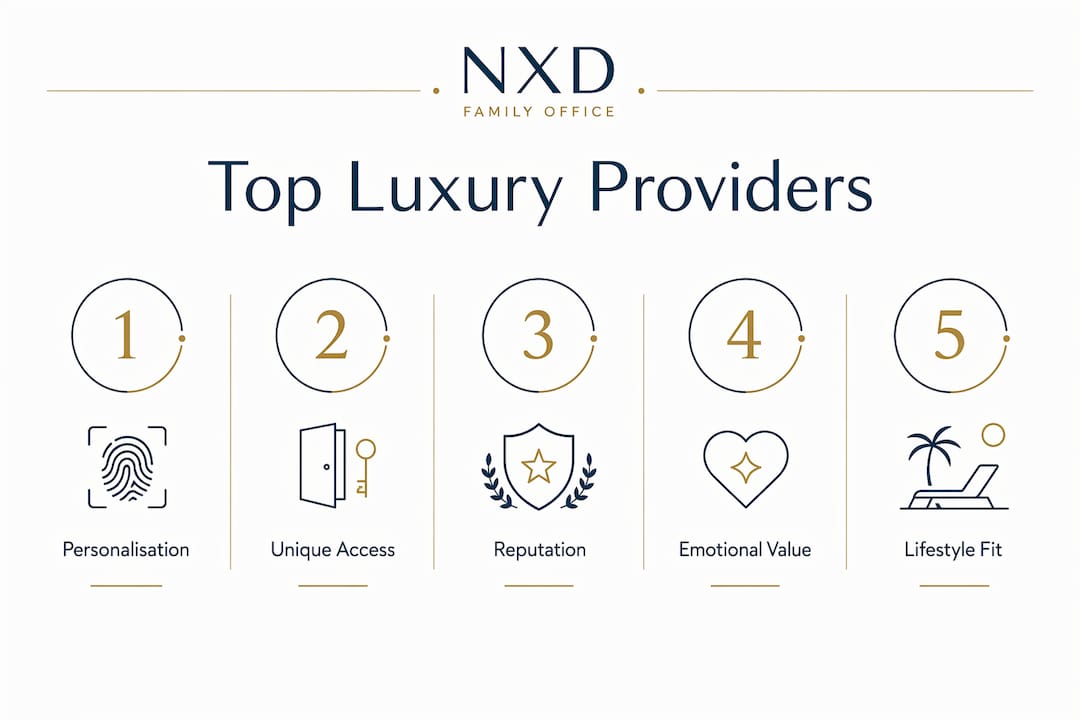 Infographic showing top criteria for luxury travel providers