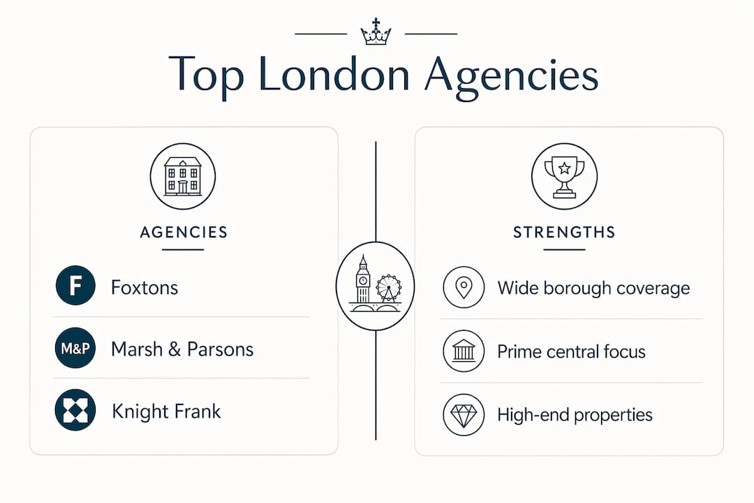 Infographic comparing top London estate agencies