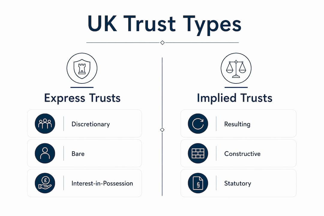 Infographic comparing UK trust types