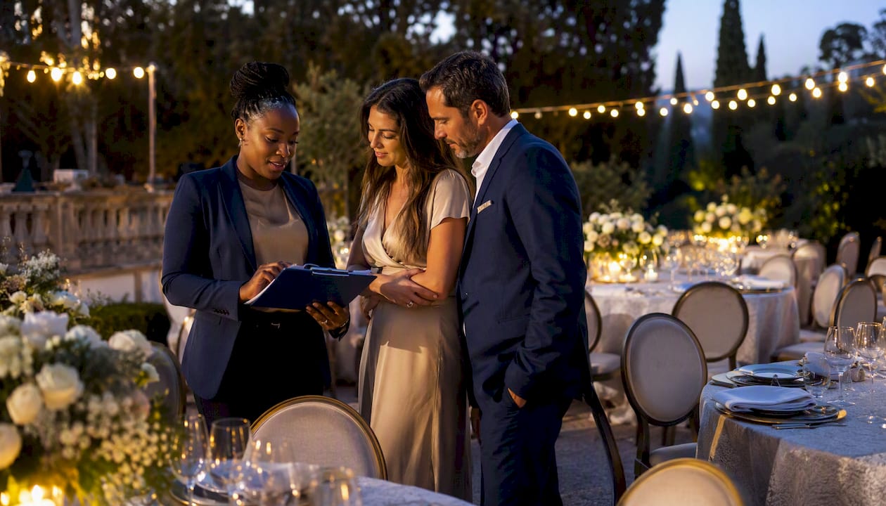 Event coordinator managing luxury Wimbledon hospitality