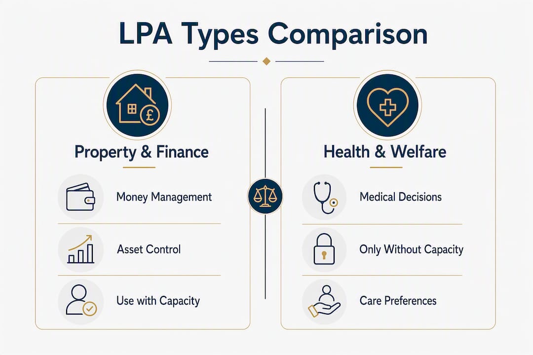 Infographic comparing two LPA types and uses