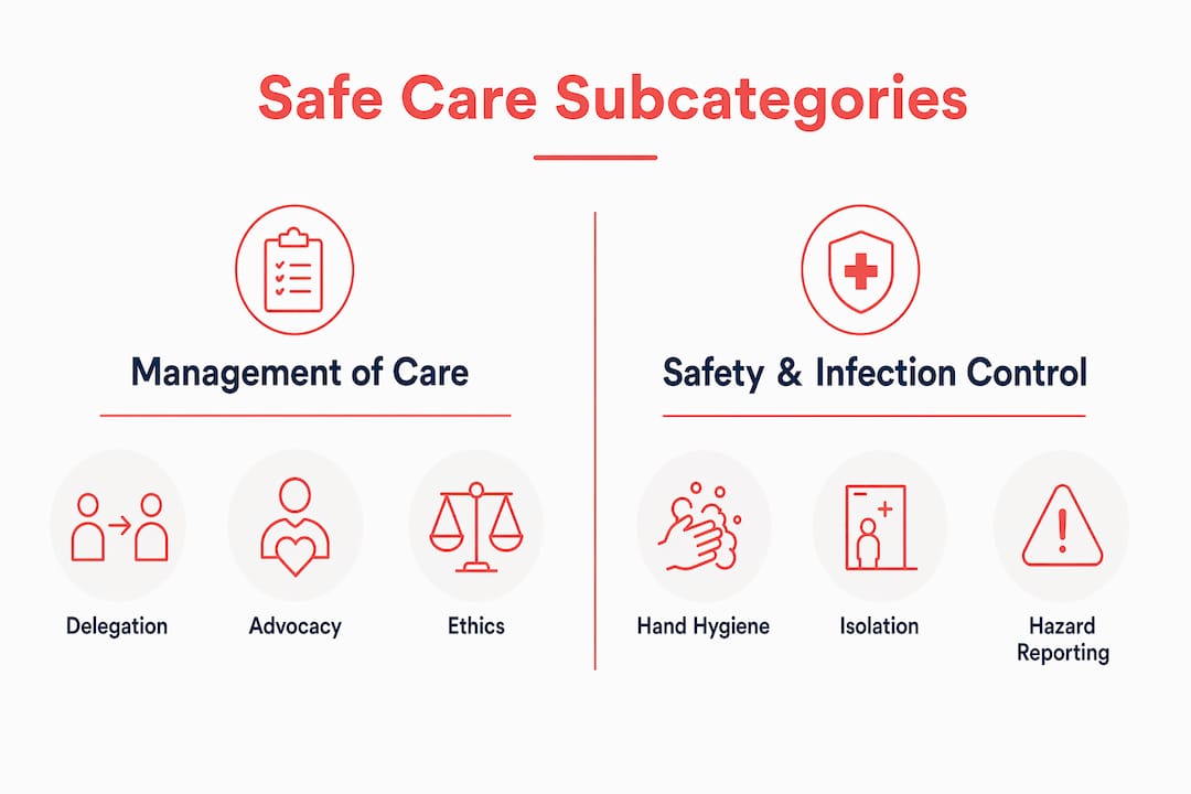 Infographic comparing Safe Care subcategories