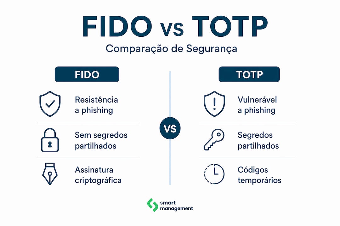 Infográfico: FIDO vs TOTP – Uma comparação lado a lado