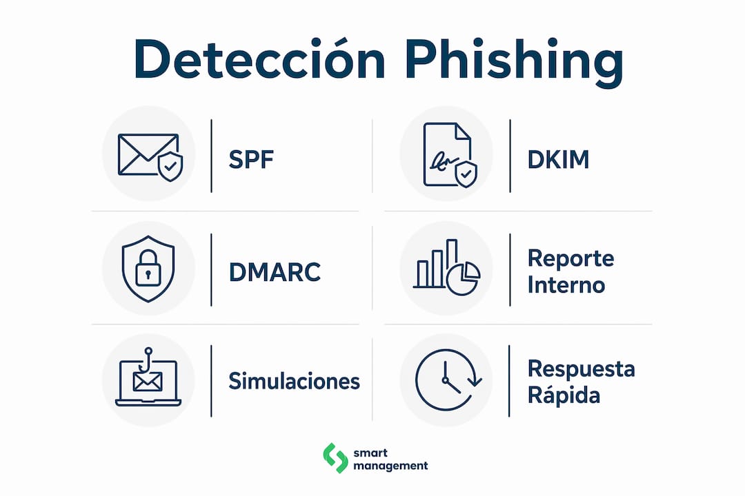 Infografía con recomendaciones para identificar mensajes de phishing