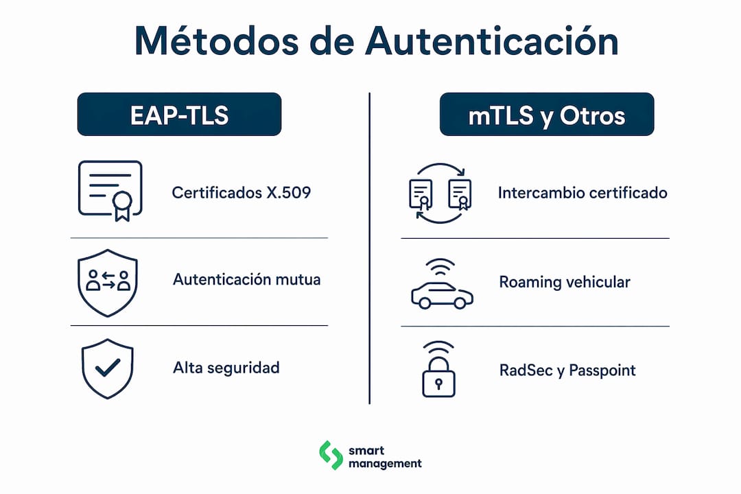 Infografía: comparación de sistemas de autenticación para usuarios en roaming
