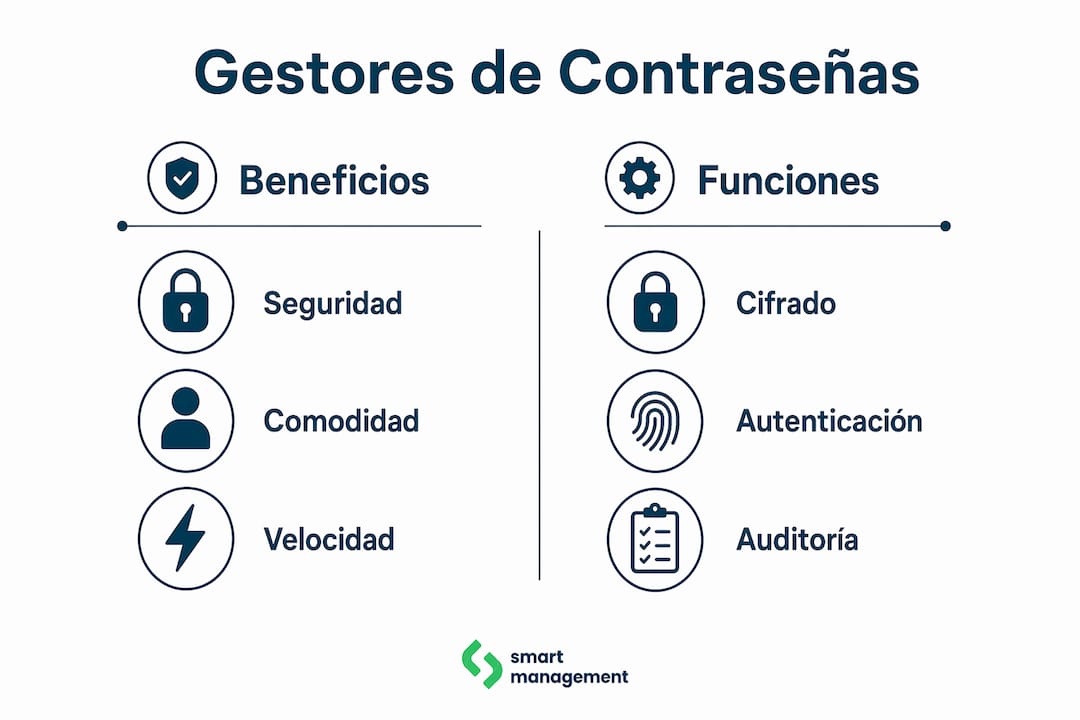 Infografía: comparación de ventajas y funciones de los principales gestores