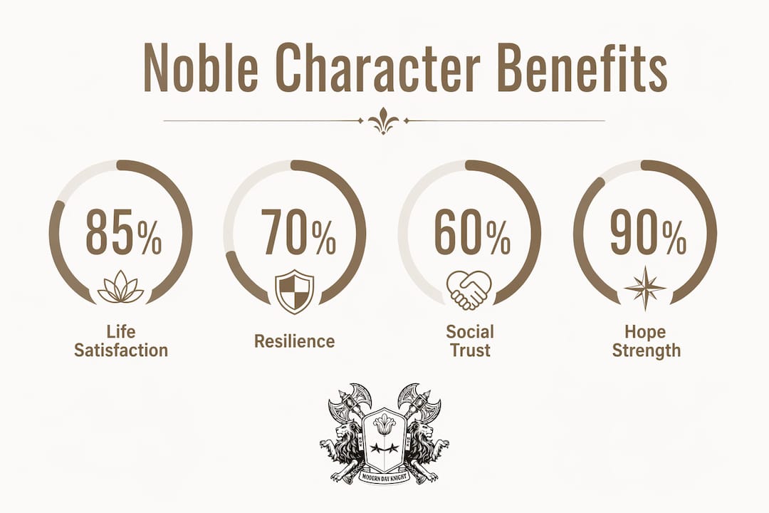 Infographic showing key benefits of noble character