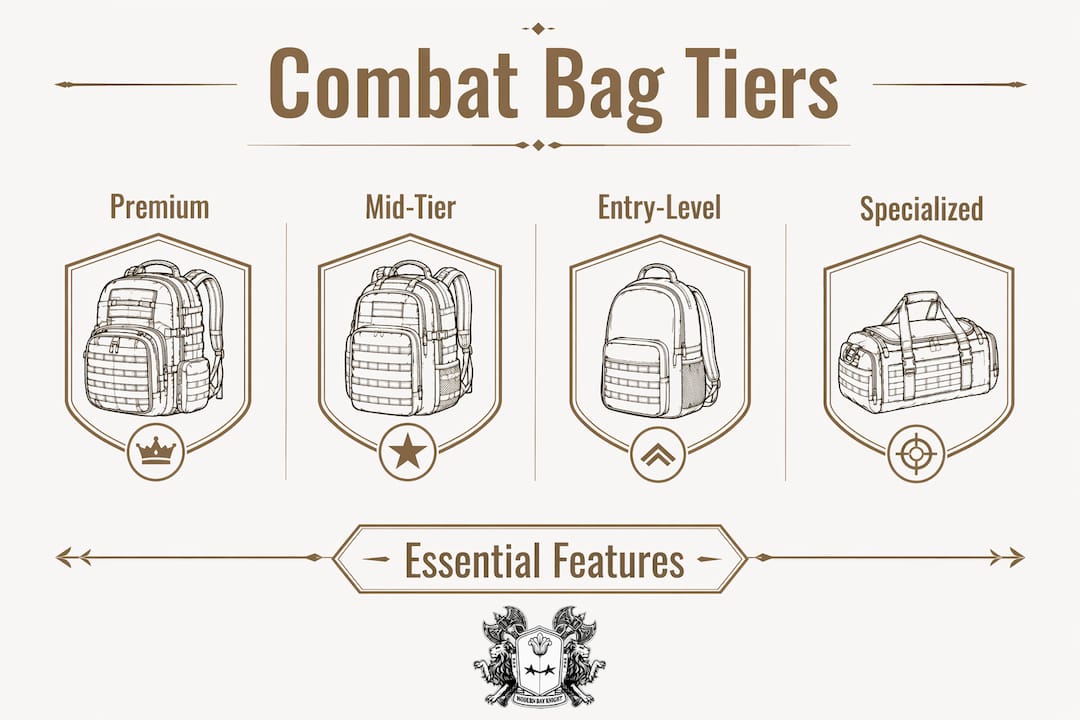 Infographic showing combat bag tier hierarchy