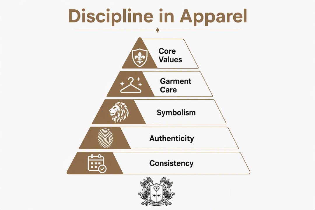 Infographic illustrating discipline elements in clothing style