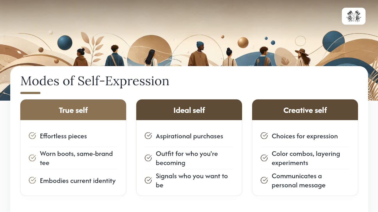 Diagram of true, ideal, and creative self-expression in fashion