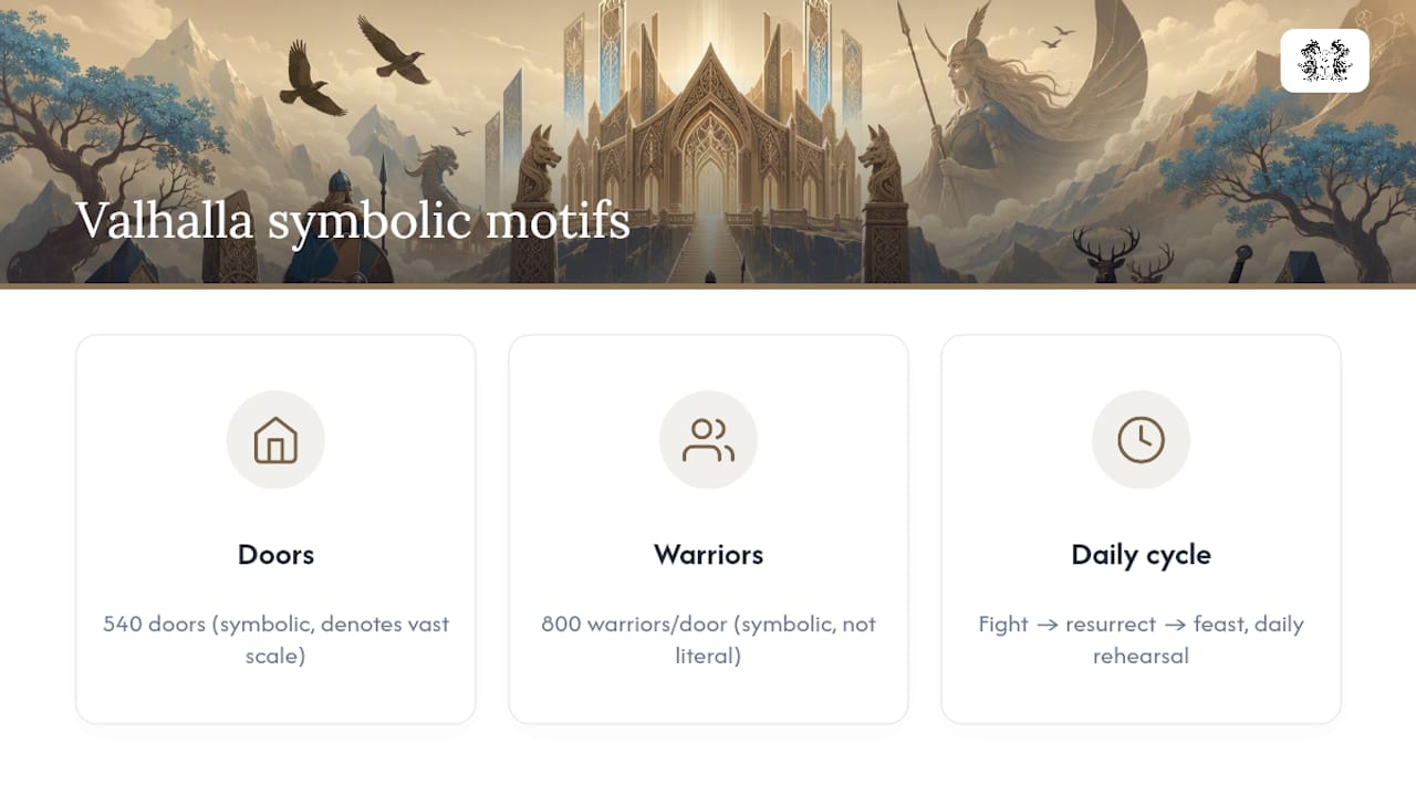 Diagram of Valhalla numeric symbolism and daily cycle