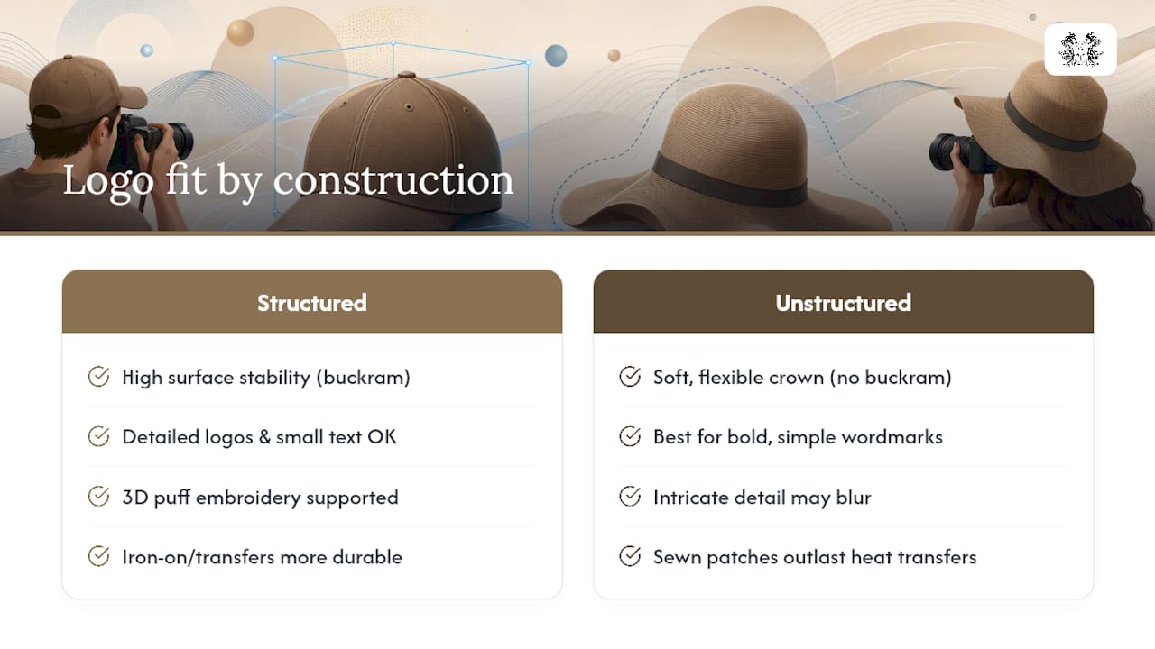 Structured versus unstructured logo decoration comparison