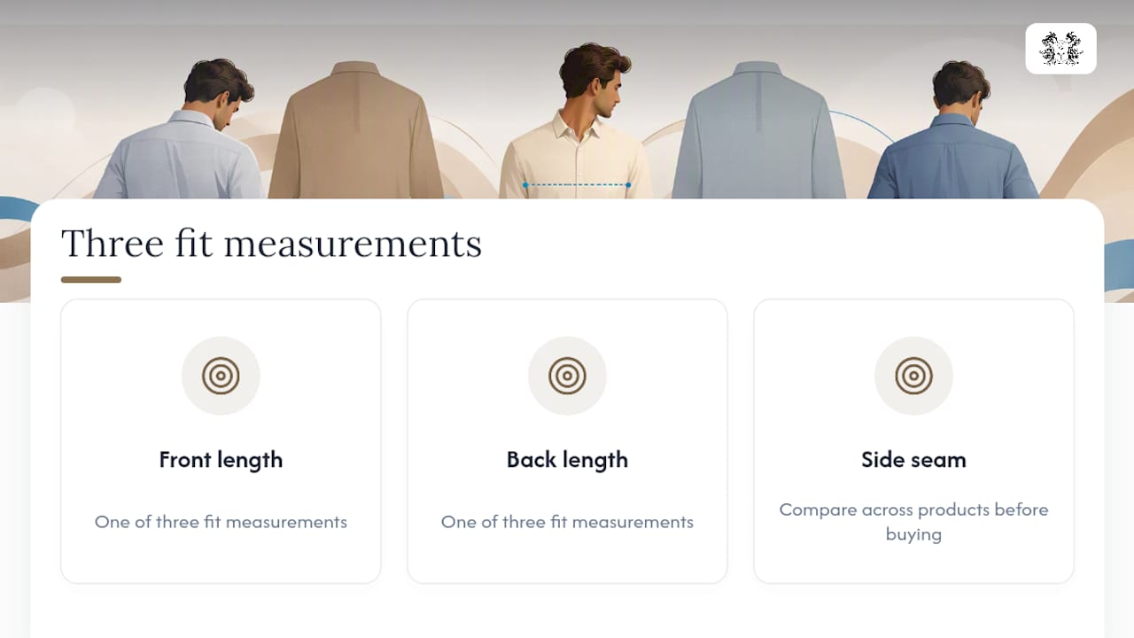 Three measurements for comparing shirt hems